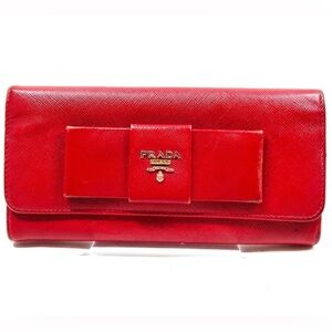 Prada Saffiano Red Leather Wallet